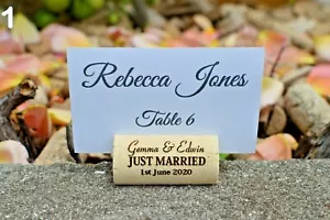 Personalized wine cork place card holder - Wedding card holder - white - custom - Picture 1 of 10