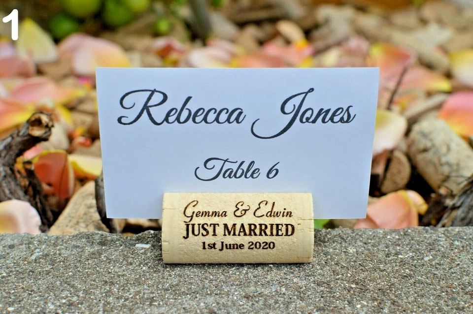 Tarjetero Corcho Vino Personalizado - Tarjetero Boda - Blanco - Personalizado Foto 1 de 4