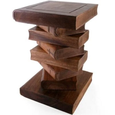Honey Twist or Book Table Stool Acacia Wood Solid Gift Lamp Stand Plant