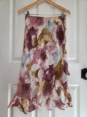 Falda Envolvente Lily Línea A Floral Gasa Acuarela S Fluida Hada Boho Campesina Foto 1 de 4