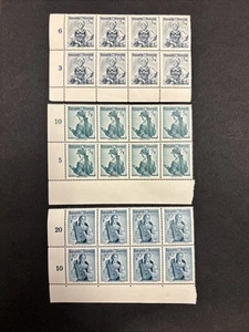 55026 Österreich Briefmarke 1948 3-10g ÖSTERREICHISCHE TRACHT SC522 MNHOG Shiny Gum 3 Blk SP* - Bild 1 von 2