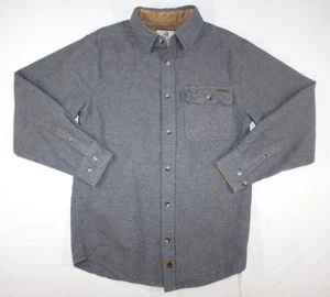 Legendary Whitetails Shirt Men's S Buck Camp Chamois Flannel Corduroy Trim Gray - Picture 1 of 10