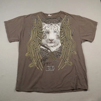 Camiseta De Colección Y2K Animal Planet Tigre Blanco Para Hombre Grande Gris Bengala Camiseta Tribal Foto 1 de 4