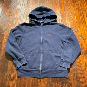Polo Ralph Lauren Sweater Youth Boys Large 14-16 Blue Hoodie Full Zip Red Pony - Picture 1 of 12