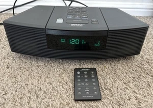 BOSE WAVE AM/FM RADIO CD PLAYER ALARM CLOCK AWRC-1G BLACK WITH REMOTE TESTED - Picture 1 of 3
