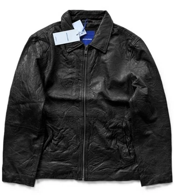 Jack & Jones leather jacket ovine washed vintage look size L - Image 1 of 4