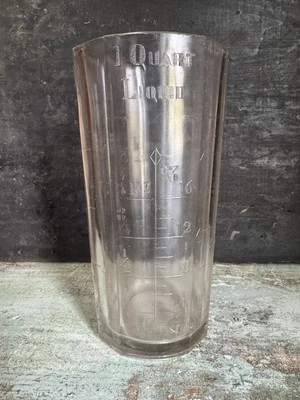 Vintage Tall Measuring Clear Glass Jar Flour Sugar Quart Pound - Image 1 of 4