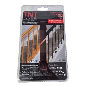 EVERMARK Stair Tap-n-Twist Hollow Metal Balusters Knuckle Kit 1/2" Black 30 pcs. - Picture 1 of 5