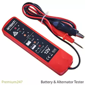 Battery & Alternator Tester All Car Vehicle 12V System Charge Level Indicator - Picture 1 of 6