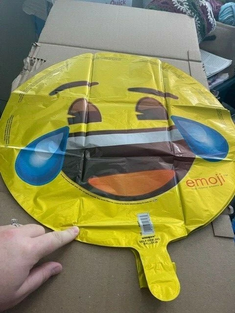 Globo de Mylar de lámina redonda para fiesta de cumpleaños cara riendo emoji de 18" ¡¡Nuevo!!! Foto 1 de 1