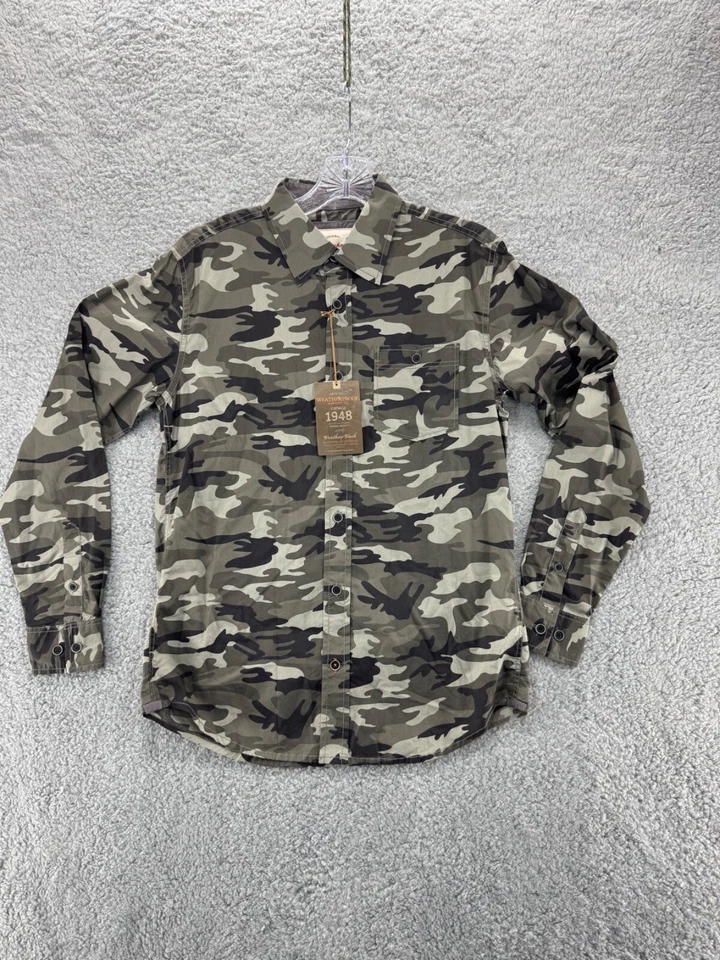 Camisa Weatherproof Garment Co Para Hombres Camuflada De Colección Con Botones Manga Larga Talla Pequeña Foto 1 de 4