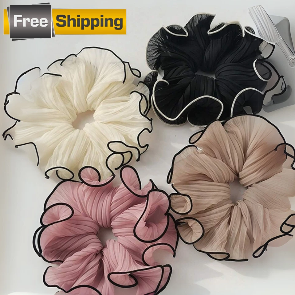 4 piezas de moño de encaje de gasa francesa, accesorios elegantes para mujer Foto 1 de 4