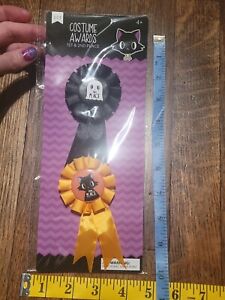 First & second Place Costume Awards Ribbon Badge Halloween Party cat ghost