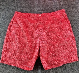 Vineyard Vines Mens Cotton Breaker Shorts Fish Print Size 42 Salmon Pink Red - Picture 1 of 3