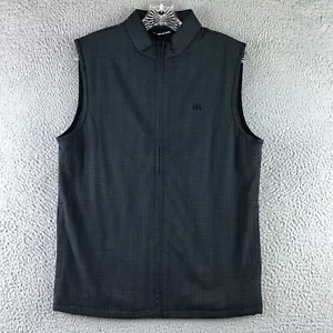 Neu mit Etikett Travis Mathew Performance-Weste mit durchgehendem Reißverschluss für Herren Small schwarz kariert Co. Logo* - Bild 1 von 18
