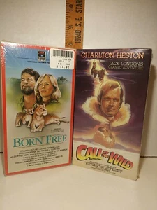 Lot of NOS Factory Sealed VHS "Born Free" 1984 Edition & "Call Of The Wild" 1989 - Picture 1 of 12