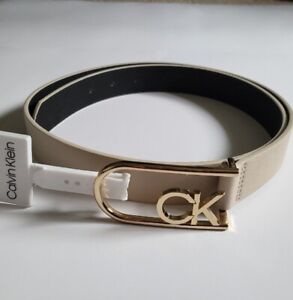 Calvin Klein Women's CK Monogram Buckle Belt Size M