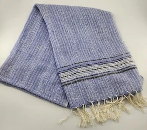 Ann Taylor Loft Oversize Lightweight Scarf Shawl Blue White Striped 24.5" x 68" - Picture 1 of 10