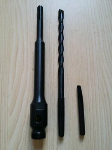SDS 200 mm Kernbohrer Verlängerung Dorne Pilot Bit & Kegel Drift Key 1/2" BSP Gewinde - Bild 1 von 4