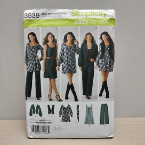 Simplicity Sewing Pattern 3539 Dress Vest Jacket Pants Size K5 8-16 Uncut - Picture 1 of 6