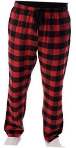 Men's Flannel Pajamas - Plaid Pajama Pants X-Large Black / Red - Buffalo Plaid - Picture 1 of 4