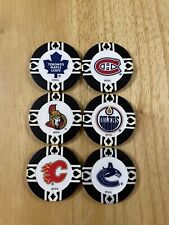 NHL poker chip lot 6x Different Clay 2009 Canadian hockey teams Free Shipping SP