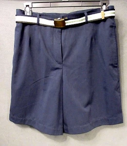 ARCHITECT TROUSER style SHORTS w/belt womens plus size 16W NAVY BLUE EUC #2326 - Picture 1 of 6