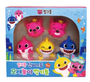 Pinkfong Shark Family Sand Play Making Shape Frame 5p For Kids Baby - Picture 1 of 4