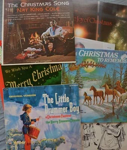 Christmas Holiday Music Vinyl LP Lot - Nat King Cole Little Drummer Boy + 6 More - Picture 1 of 21