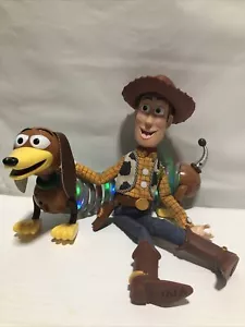 Disney Pixar Light up Slinky & Toy Story Woody Pull String Doll 15” Both Works - Picture 1 of 24