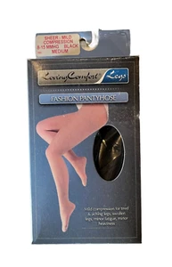 Loving Comfort Women's Compression Pantyhose Sheer 8-15 mmHg BLACK MEDIUM - Picture 1 of 2