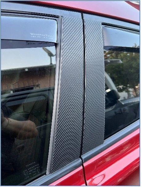 Cadillac STS 2005-2011 6 piezas cubierta de moldura de poste de pilar fibra de carbono negra Foto 1 de 2