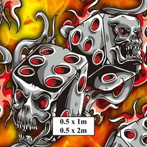 Hydrographic Water Transfer Film - Hydro Dipping Print - Demonic Dice - Picture 1 of 1