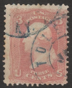 Scott #65 Usado 3 Céntimos Rosa 1861-62 Toledo Town Cancelar 65SP15-51 - Imagen 1 de 2