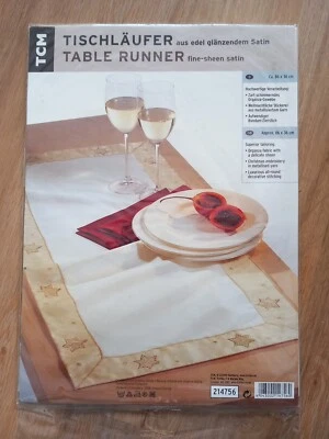 Tischläufer TCM Aus Glänzendem Satin Ca. 86 × 36cm Weihnachtliche Stickerei - Bild 1 von 2