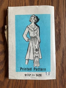 1970s Drawstring Waist Dress Printed Pattern 9117 sz 14 Bust 36” CUT COMPLETE - Picture 1 of 4