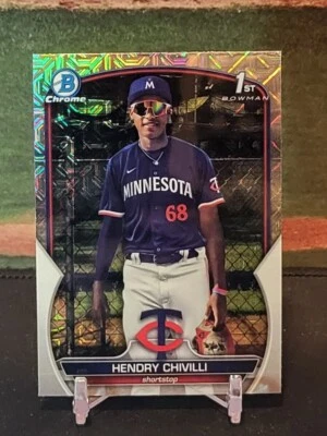 Hendry Chivilli 2023 Bowman Chrome Prospects Mega Mojo 1st Twins - Image 1 of 2