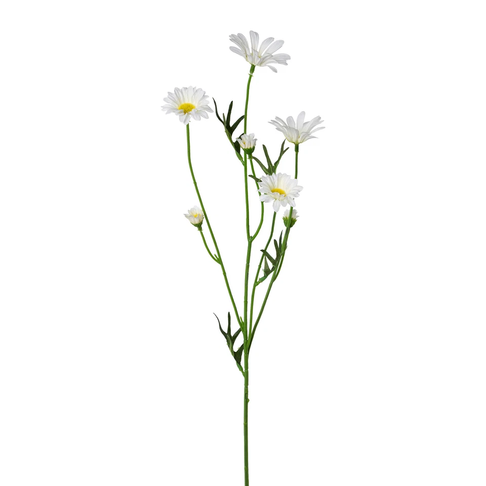 Kunstblume MARGERITENZWEIG ca. 61 cm. Margerite mit 7 Blüten weiß WEISS - Bild 1 von 1