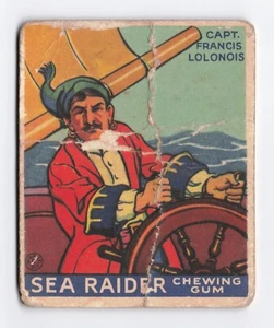 1933 World Wide Gum Sea Raiders Capt Francis Lolonois #20 Boston English PR - Picture 1 of 2