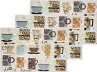 Set of 3 Same Kitchen Vinyl Foam Placemats(12"x18") COFFEE CUPS,MORNING JAVA,T&C