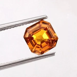 AAA 9.19 Ct Ceylon Fanta Orange Sapphire Untreated Loose Asscher Cut Gemstone - Picture 1 of 4