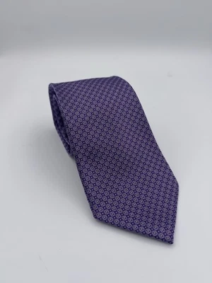 Nordstrom Mens Silk Tie Purple Geometric 64” x 3.5” - Image 1 of 4