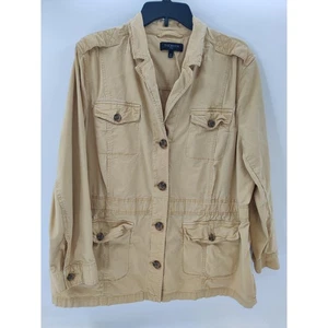 Talbots Übergröße 2X hellgelb Baumwollmischung Utility Jacke vier Taschen Design - Bild 1 von 9