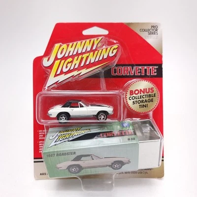 Johnny Lightning 1967 Roadster Corvette 2003 hojalata de almacenamiento coleccionable extra Foto 1 de 3