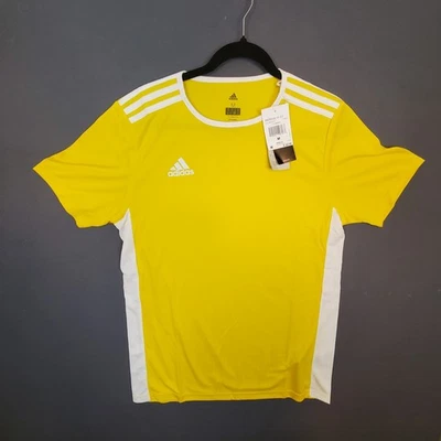 Camiseta Adidas Para Hombre M Entrada 18 Jersey Amarillo Blanco Rayas Manga Corta Jersey Foto 1 de 4