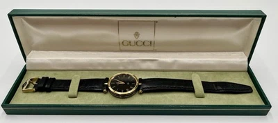 [Near Mint w/Box ] Vintage Gucci 2000M Sherry Line Black Gold Quartz Men's Watch - Image 1 of 4