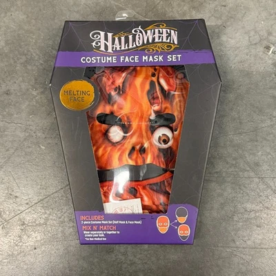 Set of 2 Melting Face Halloween Costume Masks Latex Horror Creepy Scary Prop - Image 1 of 4