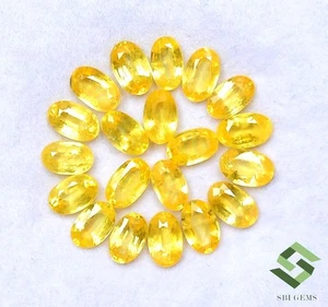 5x3 mm Natural Yellow Sapphire Oval Cut Lot 20 Pcs 6.03 CTS Loose Gemstones - Picture 1 of 6
