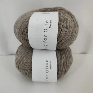Lot of 2 Knitting For Olive Merino Wool Yarn Fingering Color Oatmeal 50g Each - Picture 1 of 6