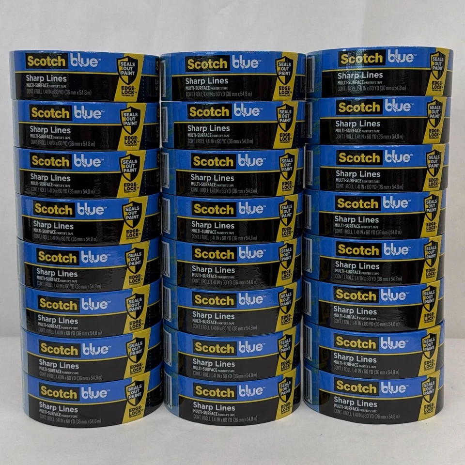 ScotchBlue Sharp Lines Painter's Tape 24 Rolls : 1.41 in. x 60 yds Blue